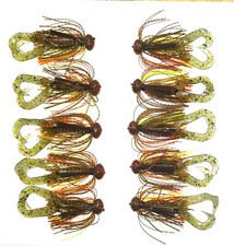 Football Head Jigs 10 Total: CRAWFISH ULTIMATE  5 3/8   5  1/2 with Trailer