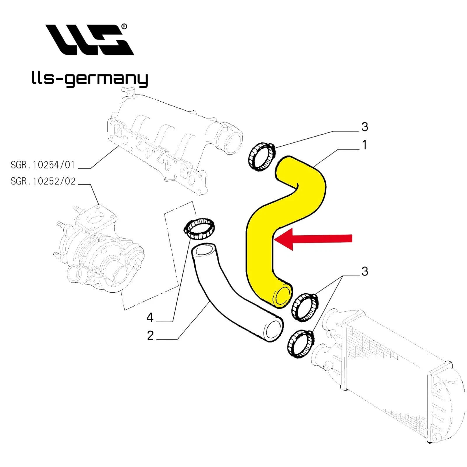 Turboschlauch Ladeluftschlauch für FIAT BRAVO BRAVA MAREA 1.9 JTD 46547818 - Bild 6 von 6