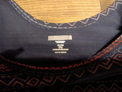 Blue Multicolor Striped Patterns Dress Long Sleeve 14 Youth EUC - Picture 4 of 4