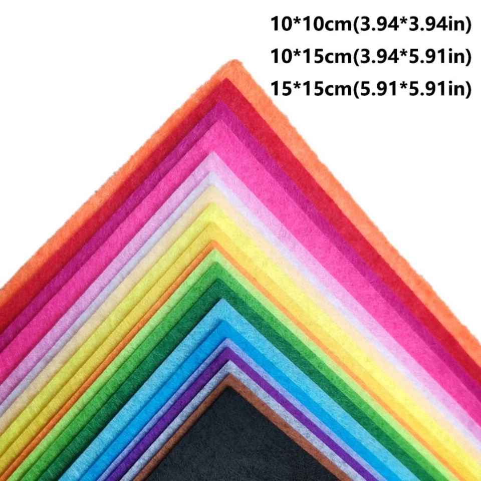 40Pcs Squares Felt Fabric Sheet Needlework Felt Fabric Sewing DIY Craft - image 2 of 4