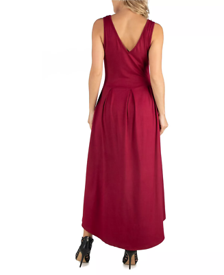 24/7 Comfort Apparel Sleeveles Fit and Flare High Low Dress | Red | Maternity X-Large | Dresses Fit + Flare Dresses 24/7 Comfort Apparel Sleeveles Fit and Flare High Low Dress | Red | Maternity X-Large | Dresses Fit + Flare Dresses