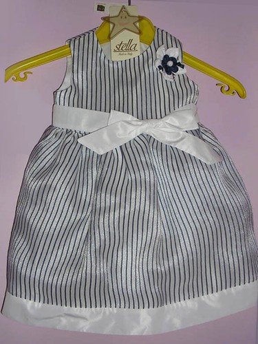 ABITO CERIMONIA BIMBA marca STELLA - TG.3 (6-9 mesi) vestito bianco blu  elegante | eBay