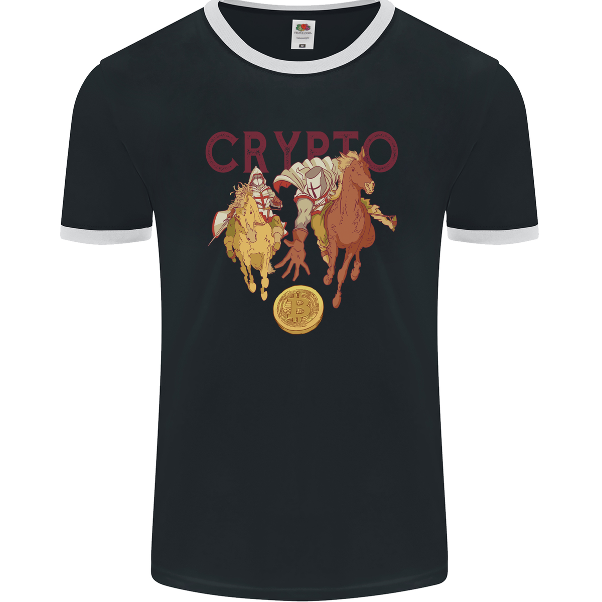 Crypto Crusader Bitcoin Cryptocurrency Mens Ringer T-Shirt FotL | eBay UK
