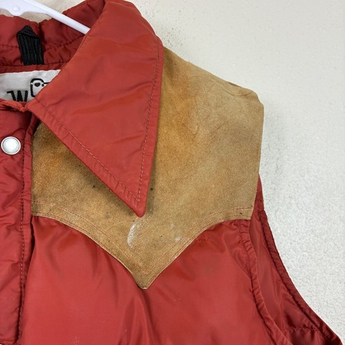VTG Woolrich Down Puffer Pearl Snap Suede Yoke Vest Sz XL Gorpcore Retro - Picture 4 of 9
