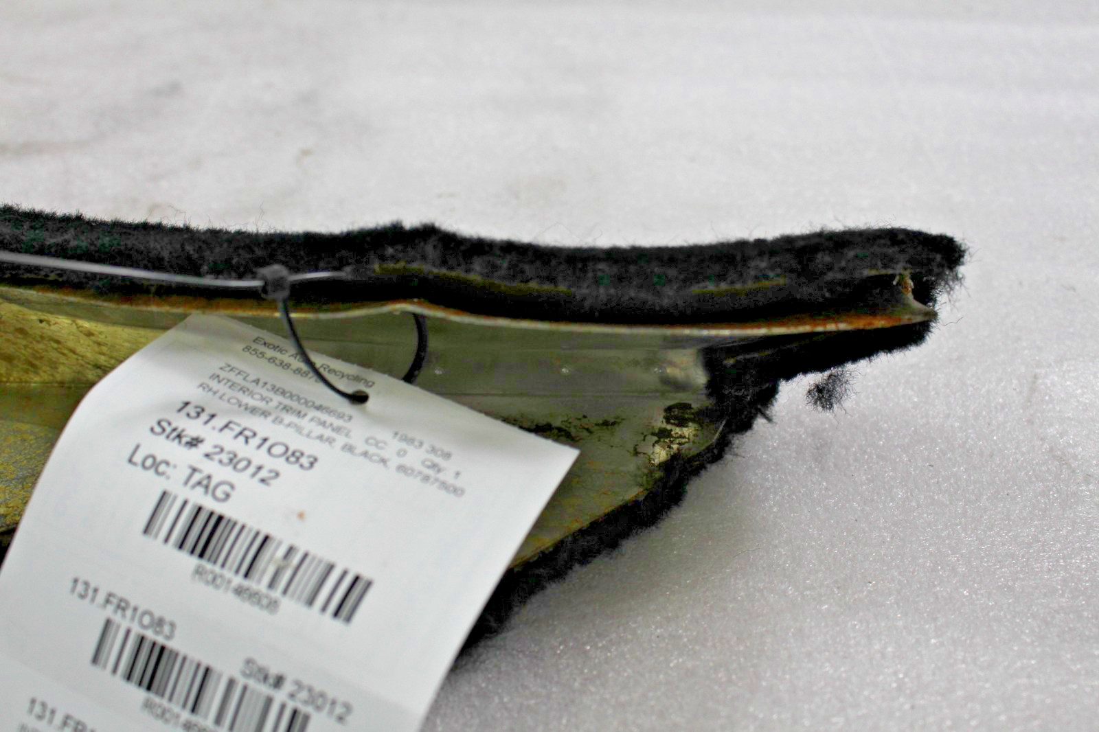 Ferrari 308, RH, Right, Lower B-Pillar Trim, Used, P/N 60787500