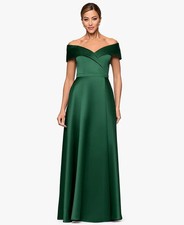 MSRP $199 XSCAPE Size 12 Womens Satin Gown Emerald