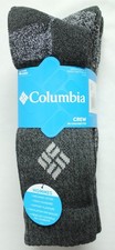 Columbia Men's 4-pack Space-Dye Crew Socks Black Shoe Size 6-12 4 Pairs