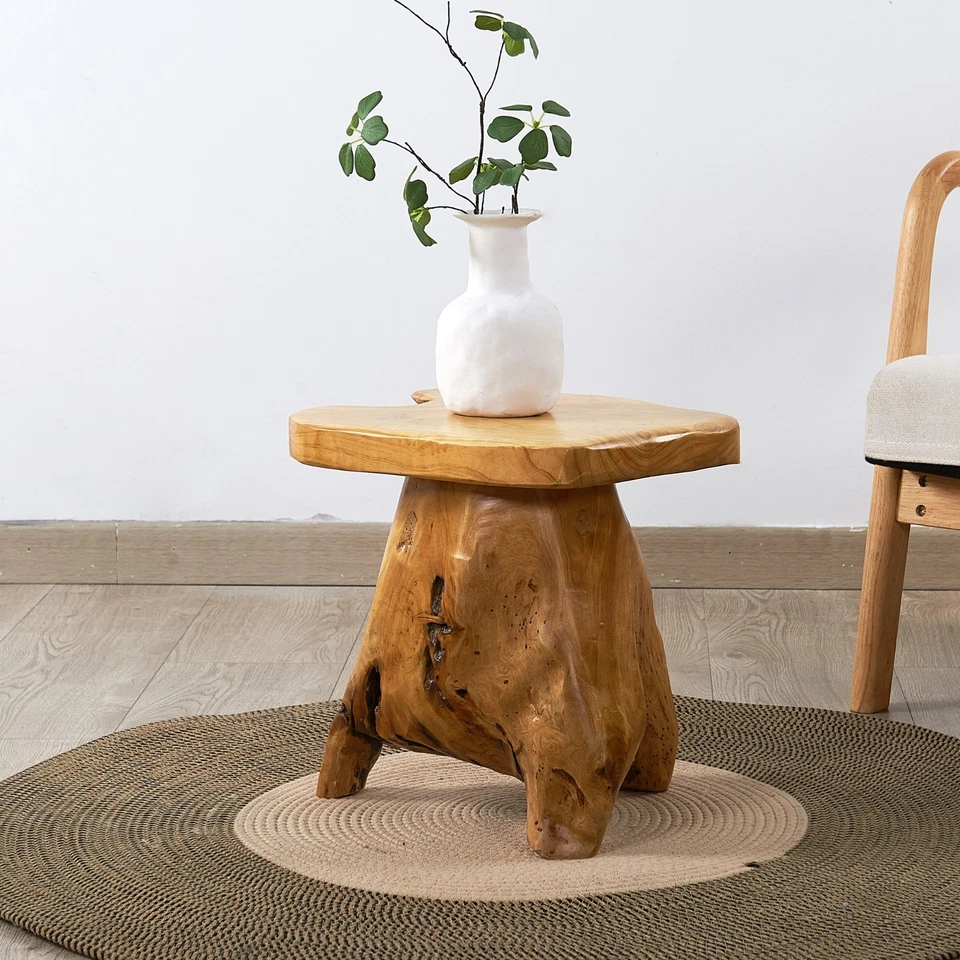 Cedar Root Mushroom Stool – Rustic Plant Stand Nightstand Side Table 13.5" H - Image 2 of 4