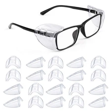 12 Pairs Eye Glasses Side Shields, Flexible Slip on Side Shields for Safety G...