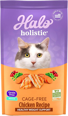 Halo Holistic Cat Food Dry, Cage-free Chicken Recipe, Complete Digestive Heal...