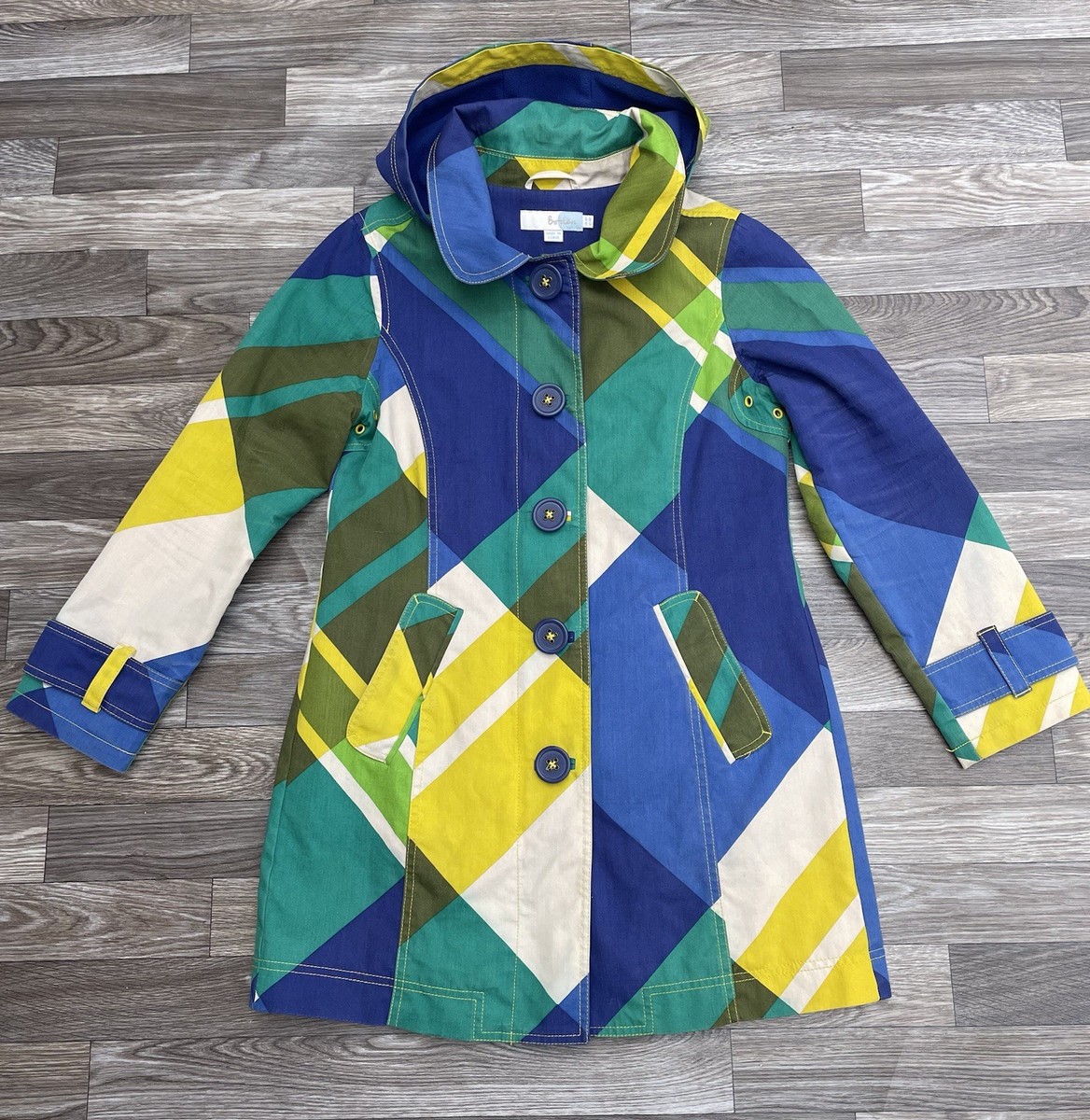 Boden Green Mac BODEN Raincoat Coat Rainyday Mac Colorful Blue