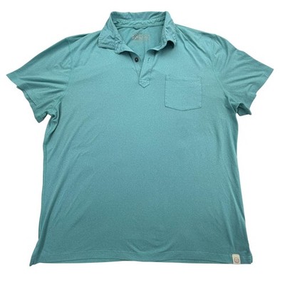 Marine Layer Sport Polo Shirt Mens L Green Pocket Short Sleeve Performance