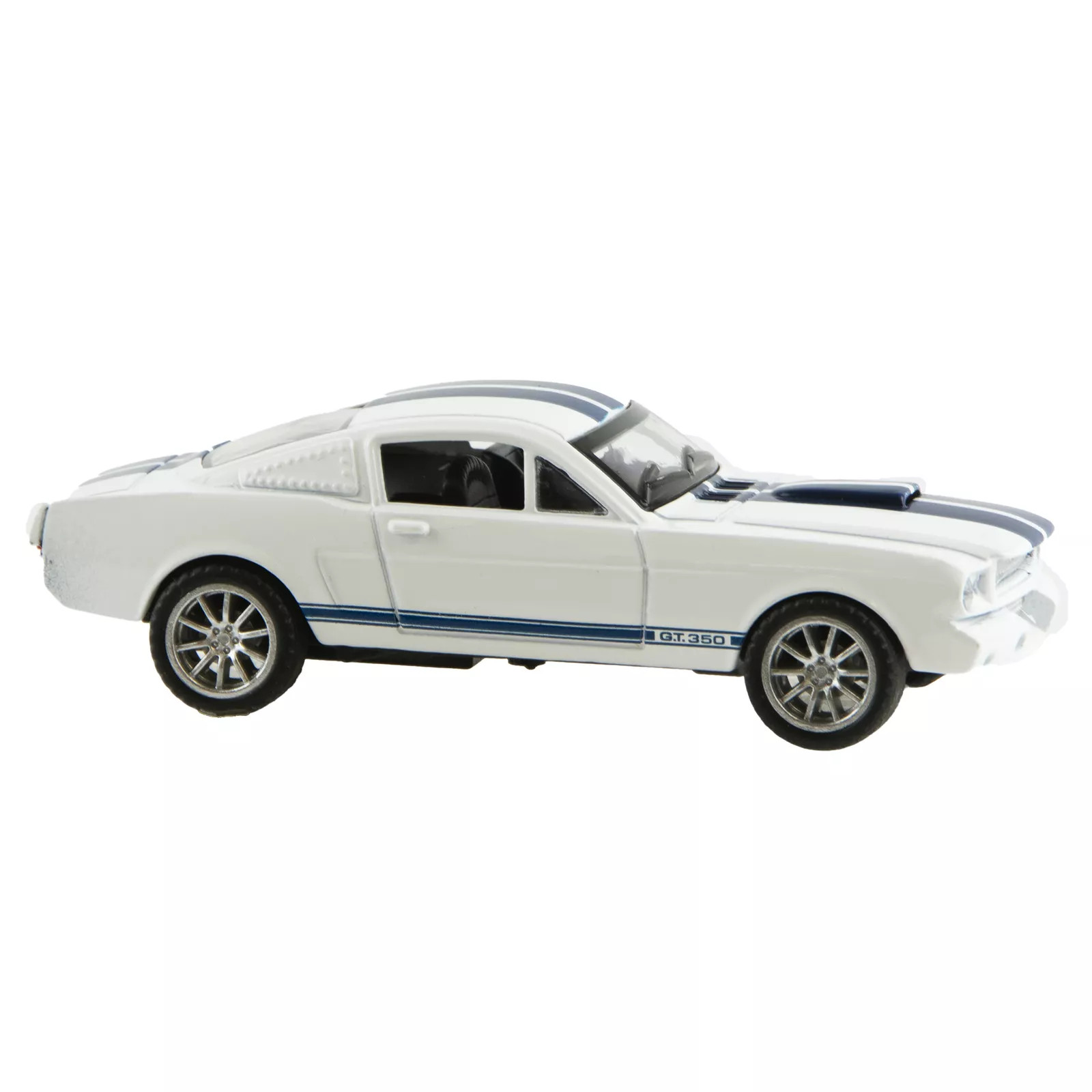 Ford Mustang Shelby GT350 1965 года, масштаб 1:43, литой под давлением, белый с синими полосами