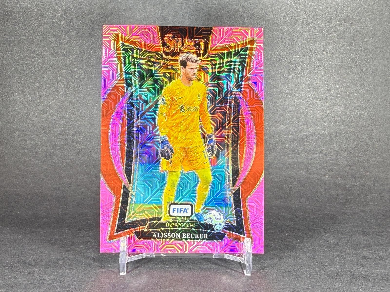 Alisson Becker Liverpool #/299 Pink Mojo 2024-25 Panini Select FIFA