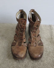 Freebird Steven FB-Stone Women's Distressed Brown Leather Gladiator Booties 9 M
