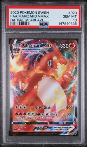2020 POKEMON SWORD & SHIELD DARKNESS ABLAZE #020 FULL ART/CHARIZARD VMAX PSA 10