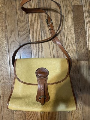 Dooney & Bourke Tan Pebbled Shoulder Bag Brown Strap Buckle Gold Hardware