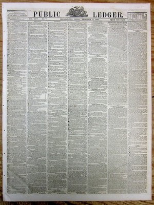 1848 newspaper ''GOLD FEVER'' IS RAGING after GOLD IS DISCOVERED in CALIFORNIA 