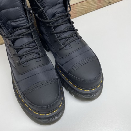 Dr. Martens Audrick 81 QLTD Puffer Big Platform Boots Women's Size 8 Black Satin - Picture 9 of 12