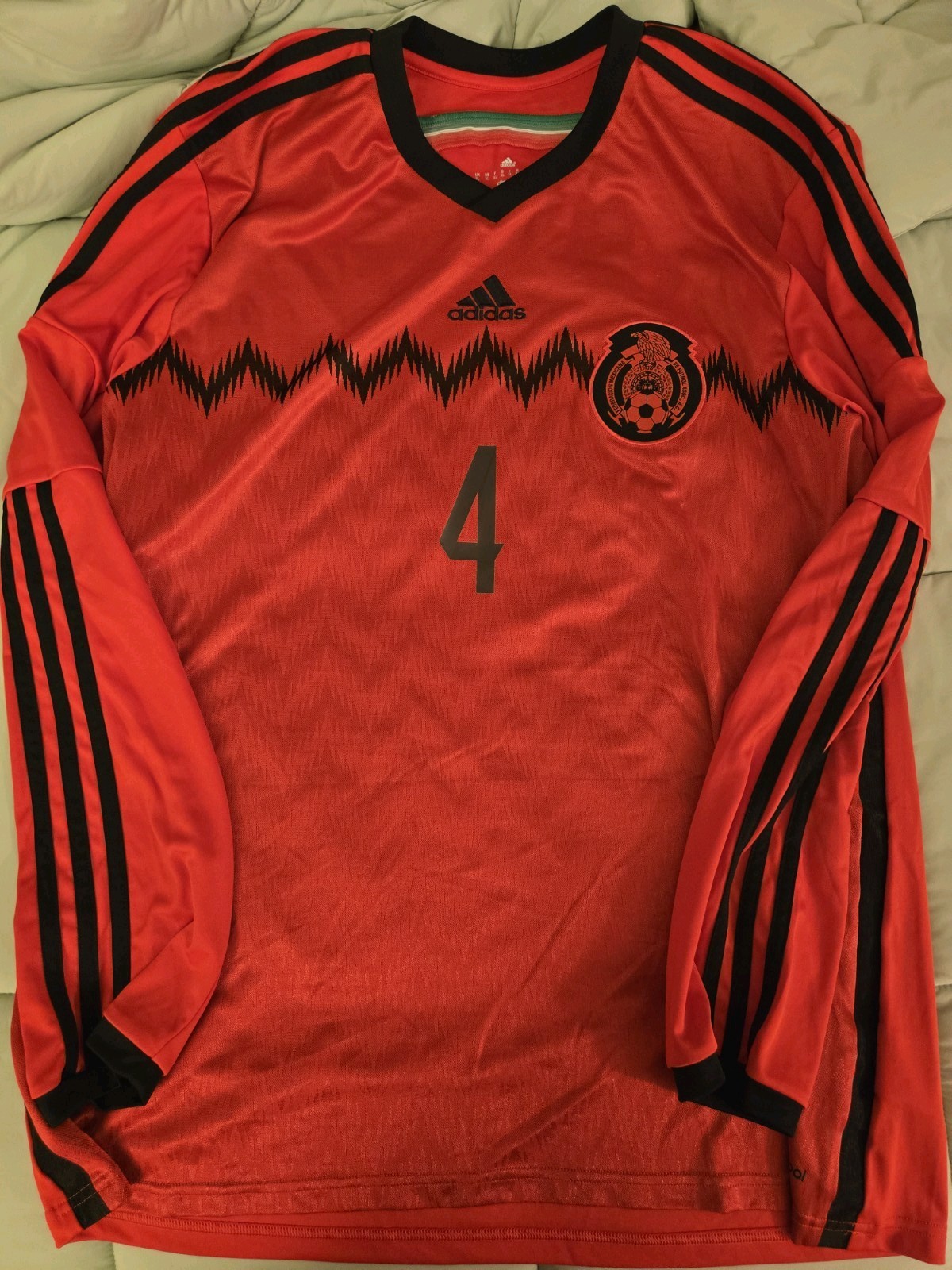 Mexico Rafael Marquez 2014 Long Sleeve Away Jersey Size XL Power Rangers Kit
