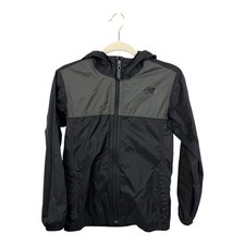 North Face Boys Black HyVent Rain Wind Hooded Full Zipper Jacket Large 14/16 
