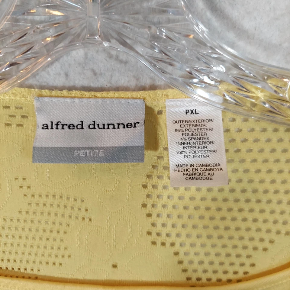 Juego doble para mujer Alfred Dunner talla PXL pequeño amarillo manga 3/4 perforado Foto 2 de 4
