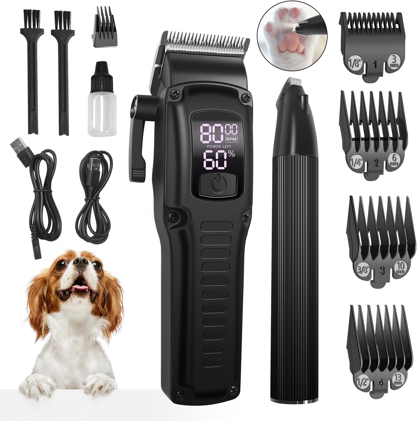 Professional Pet Grooming Clippers Thick Coats Low Noise Dog Cat Corded