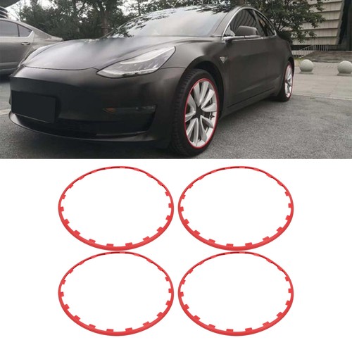 ⁺Red 4PCS 20in Wheel Rim Protection Ring Wheel Edges Trim Tire Decor Accessories - Picture 7 of 24