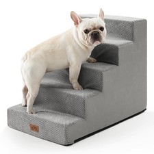 Dog Stairs for Small Dogs, 5 Tier Wider Pet Stairs for High Beds, 23.6" H Non...