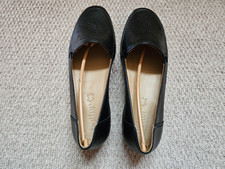 Image of Unused Hotter Topaz Black Leather Shoes Size UK 6 Extra Wide Fit