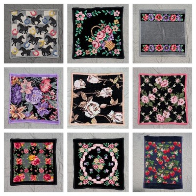 9pc Lot Vintage Feiler Germany Fabric Art Terry Cloth Handkerchief