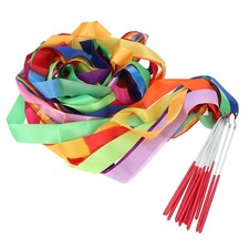 14pcs streamers Ribbon Dancing Ring Sensory Rainbow Worship Flags Dance Ribbons