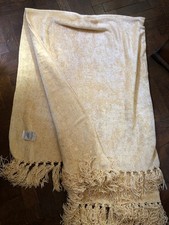 Laura Ashley Gold Chenille Throw Blanket 70X90in Elegant Home Fringed Thick Warm