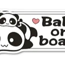 Magnet Decal Safety Signs for Baby on Board, Cute Signs Black white Cute Panda