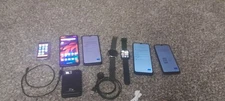 Lot of 5 Smartphones + 2 Smartwatches + Power Bank + Charging Cables Read Descr