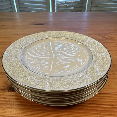 Sango Phoenicia 3765 Salad Dessert Plates Set of 5 Gray Green Floral 7.75 