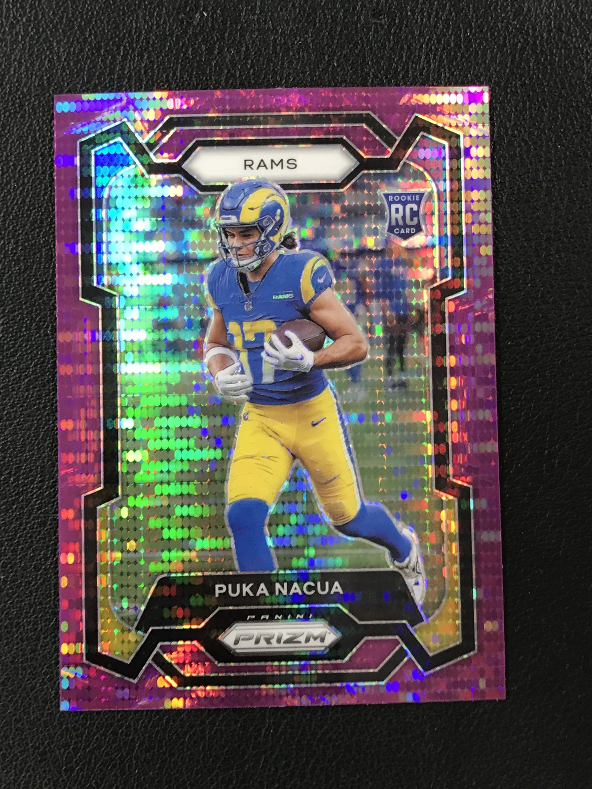 2023 Panini Prizm #357 Puka Nacua Purple Pulsar Los Angeles Rams