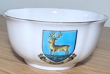 WH Goss Crested China Melon Sugar Bowl with Hitchin Crest