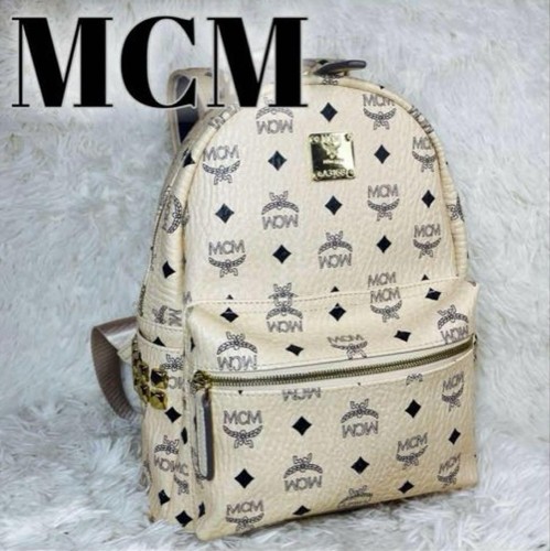 Great product MCM MCM studded Visetos pattern mini backpack