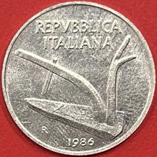 Moneta 10 Lire 1986 "Spighe" • Repubblica Italiana • Circolata • BB