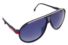 Image of CARRERA CHAMPION OIT9O Mens Pilot Plastic Retro Sunglasses MATTE BLACK RED GREY