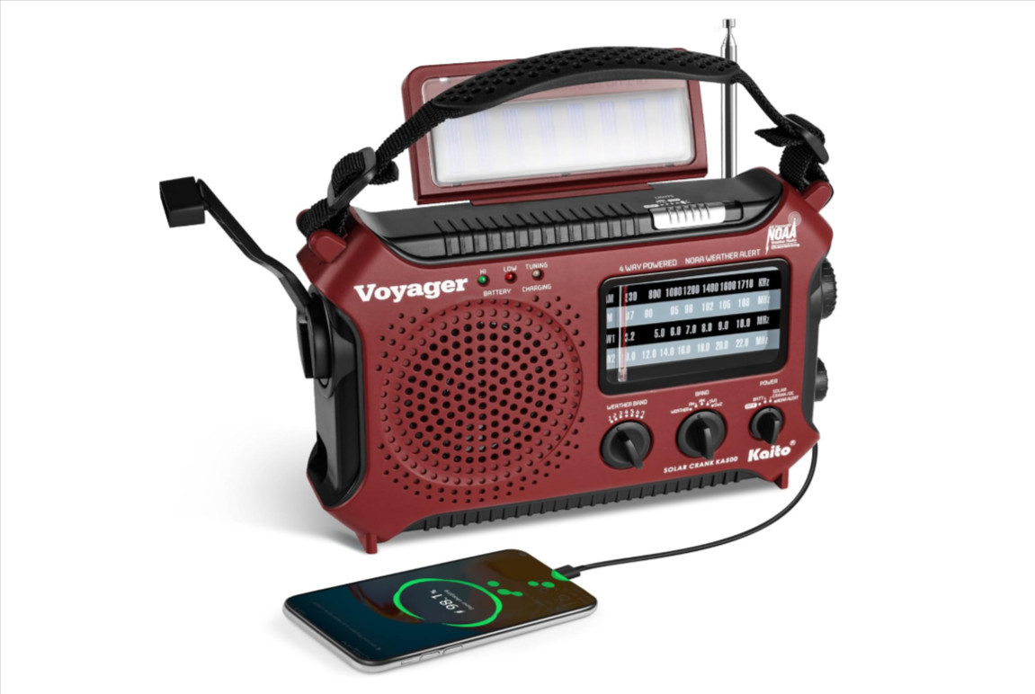 Kaito KA500 5-way Powered Solar Dynamo Crank Wind Emergency AM/FM/SW/NOAA Radio