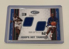 Fleer 2001-02 Hoops Hot Tandems Allen Iverson Speedy Claxton Dual Game-Worn