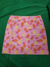 LILLY PULITZER Pink with Orange  Yellow Citrus skirt size 12 - FREE SHIPPING