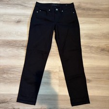 Calvin Klein Skinny Crop Stretch Jeans Womens Size 2 Mid Rise Black