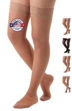 ABSOLUTE SUPPORT Made in USA - Compression Thigh High for Women Medium, Nude