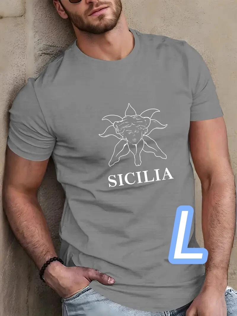 Dry T Light gray L size Cicilia quick dry breathable material size Simple T