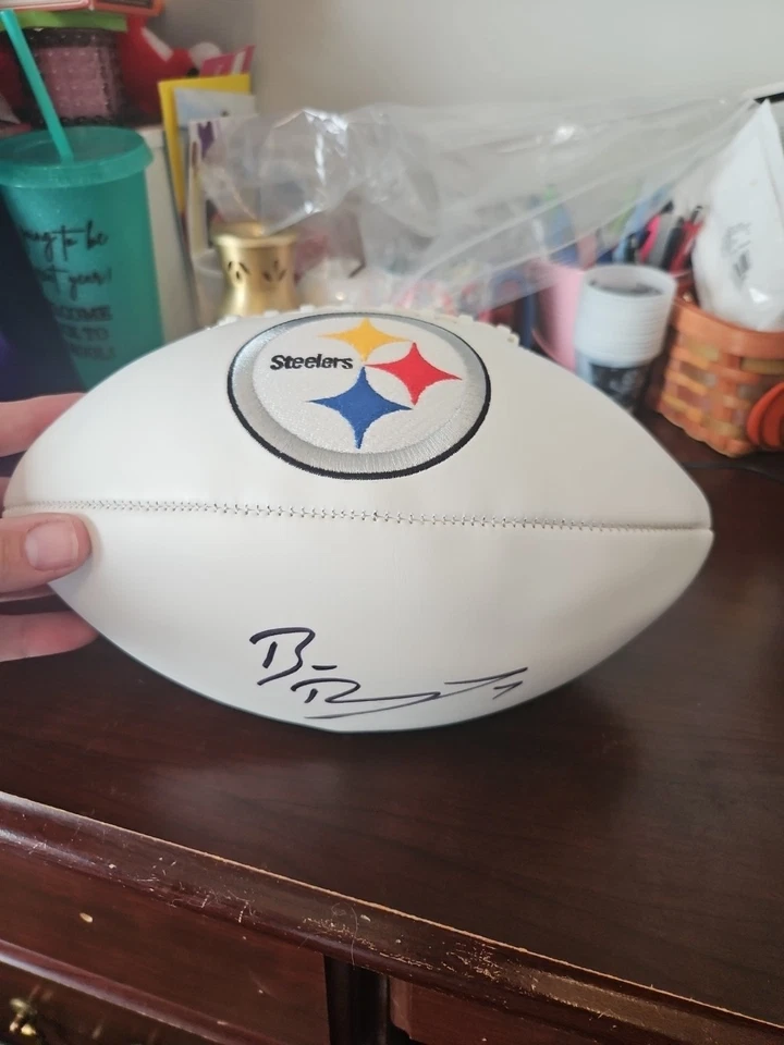 Balón tamaño completo firmado por Ben Roethlisberger Pittsburgh Steelers certificado por fanáticos Foto 2 de 4