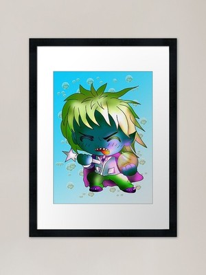 niedliche Dunkelelfen Zauberer gerahmte Kunst P gerahmtes Wandbild Poster Leinwanddruck Bild