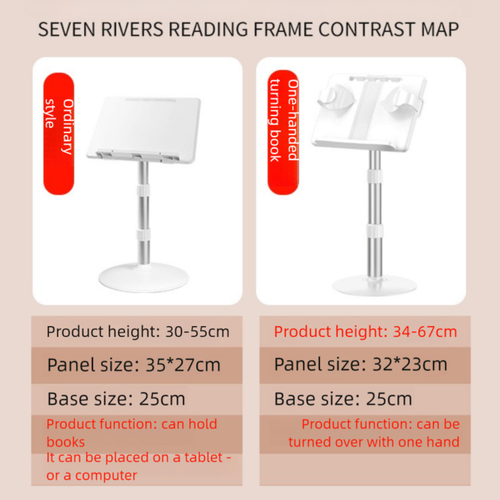Bookshelf Lifting Reading Stand Folding Book Holder Sheet Music - Picture 9 of 14